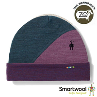 【速捷戶外】Smartwool  SW016767G75 Thermal 美麗諾羊毛撞色毛帽(霧幕光藍)-中性, 保暖帽,/透氣/罩耳帽,滑雪,登山,賞雪,旅遊