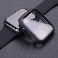 Case For Apple watch Screen Protector 40mm 44mm 41mm 45mm 42mm Tempered Glass Film Hard PC Bumper iWatch series 9 8 7 6 5 4 3 SE