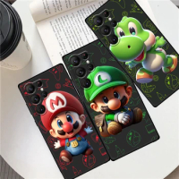 apan Super Mario Art For Samsung Galaxy S23 S22 S21 S20 FE S10 S9 S10E S8 Plus Ultra Lite 5G Black Phone Case