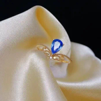 100% 18K Sapphire Ring for Engagement 1.5 Gram 18K Gold 5mm*7mm 0.6ct Natural Sapphire Classic Sapphire Gold Jewelry
