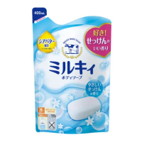 日本COW牛乳石鹼 牛乳精華沐浴乳補充包(清新皂香)400ml