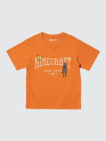 UNIQLO KIDS KAOS ANAK UT T-SHIRT Minecraft Lengan Pendek ORANGE 140
