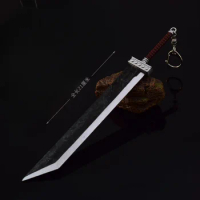 Fantasy Game Weapon Cloud Strife Buster Sword Meteorite 22cm Metal Game Peripheral Uncut Blade Weapon Model Gifts Toys for Boys