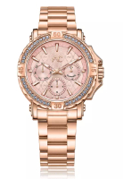 Alexandre Christie Women 9205 Stainless Steel Rosegold Pink