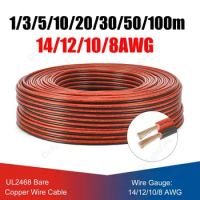 14 12 10 8 AWG RVB Wire 2pin Red Black Cable Power Line Electrical Wire for Car Automotive Vehicle Solar Panel Inverter Battery