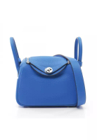 Hermes Pre-Loved Hermès Lindy mini blue royale Shoulder bag Clemence leather blue silver hardware W 