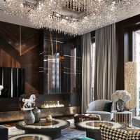 Luxury Large Crystal Ceiling Lights Home Decor Led Big Lighting for Foyer High Ceiling