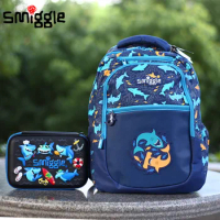 Genuine Australian Smiggle Deep Blue Dolphinfish Student Backpack Children's Stationery Pencil Case Zipper Backpack Student Gift