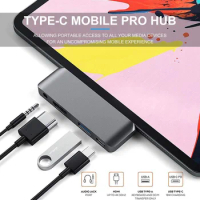 USB 3.0 Type-C Hub To HDMI Adapter Usb-c Hub Docking Station with PD Charging 4K HDMI 3.5mm Jack for MacBook Air Pro M2 M1 Chip