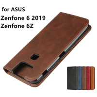 Leather case for ASUS Zenfone 6Z Zenone 6 2019 ZS630KL Flip case card holder Holster Magnetic attraction Cover Case Wallet Case