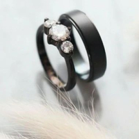 Cincin perak lapis rhodium cincin couple perak warna hitam cincin hitam couple murah Single