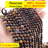 Zhe Ying Top Quality Natural Pietersite Beads Round Smooth Gemstone Beads for Bracelet Making Diy Jewelry Accessories