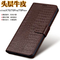 2021 Luxury Genuine Leather Flip For Vivo X70 Pro Plus Leather Half Pack Phone Case For Vivo X70 Pro + Phone Cases Shockproof