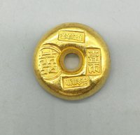 收藏品古董仿古玩金元寶古代錢幣老銀錠黃銅鍍金做舊庫銀一兩金塊