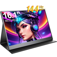 UPERFECT 144Hz Portable Gaming Monitor 16.1" 1080P FHD LCD Display 500Nits 1200:1 With HDR FreeSync Ultra Slim External Screen