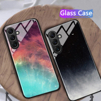 เคสโทรศัพท์, Biruiqu, สำหรับ Samsung Galaxy A16, ตัวป้องกันกระจกนิรภัย, ฝาหลังคู่ท้องฟ้าเต็มไปด้วยดว