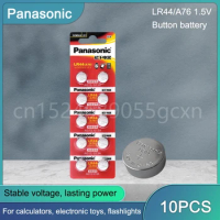 10PCS Panasonic A76 LR44 AG13 357 LR1154 SR44 LR 44 1.5V Alkaline Button Coin Cell Batteries For Watch Calculator Toy Clock