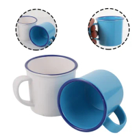 2 Pcs Cup Fondue Mugs Color Melamine for Hot Pot Cups Crimping Mark Solid Imitation Enamel Retro