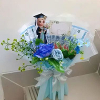 Buket Wisuda Uang Kosongan Bunga Artifisial cowo merah