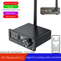 HIFI Bluetooth 5.1 Receiving Coaxial Optical Fiber Digital-to-analog Audio Converter U Disk TV PS4 Power Amplifier Audio Box