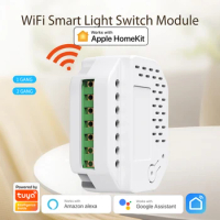 Tuya Smart HomeKit WiFi/Zigbee In-Wall Switch DIY Smart Light Switches 2Way Wireless Relay Automation Module Work Alexa Google