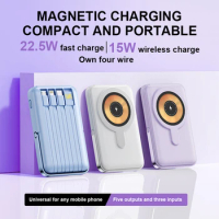 New 10000mAh Magnetic Qi Wireless Charger PowerBank 22.5W Fast Charging For iPhone 14 13 12 Samsung Huawei Xiaomi Mini Powerbank