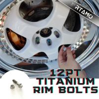 Titanium Alloy Rim Bolt &amp;Nut Kit 12PT M8