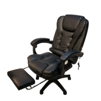 WSE1499 Luxury Ergonomic Multi-point Massage High Back Ergonomic Boss Office Chair Leather Office Boss Chair with Footrest WS