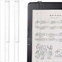 1 Pair Music Sheet Clip Transparent Acrylic Marching Band Music Stand Page Holder Clips for Reading Piano Music Performance