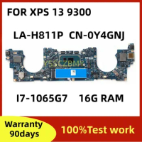 CN-0Y4GNJ 0Y4GNJ Y4GNJ LA-H811P For Dell XPS 13 9300 Laptop Motherboard with CPU I7-1065G7 16G RAM Mainboard 100% Test OK