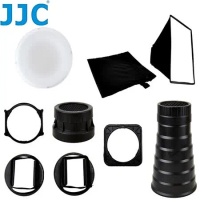 JJC機頂閃光燈5-in-1配件組FK-9(碗公罩.蜂窩罩.超大柔光罩.蜂巢束光罩.方形濾片架)