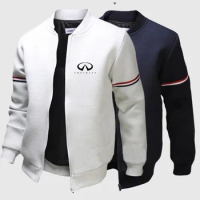Infiniti Men's New Stly Good Quality Printing Long Sleeves Coats Round Neck Flight Jacket Fashion Casual Streetwear Top Clothes