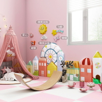 兒童房墻面裝飾立體墻貼3D云朵太陽熱氣球彩虹飛機墻飾幼兒園早教