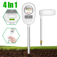 4In1 Potting Plant Soil Tester Humidity Light PH Tester Rotatable Moist Nutrient Meter 90°Foldable Plant Cultivation Garden Tool
