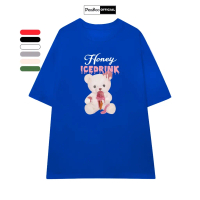 Áo Thun Nữ, Áo Phông Unisex By PEABOO Mã TN Honey Drink Chất Cotton Thoáng Mát Form Rộng Tay Lỡ Cho 
