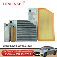 TONLINKER Cabin Air Filter Oil Filter For Mercedes Benz E Class W213 S213 2016-2022 E200d E220d E300d E400d 4MATIC Sport Model
