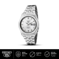 Jam Tangan Pria Seiko 5 Automatic Stainless Steel Silver White Dial SNK661 Original