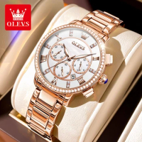 OLEVS 9976 Quartz Fashion Watch Gift Stainless Steel Watchband Round-dial