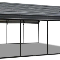 20'x20' Metal Carport, Heavy Duty Carport with Galvanized Steel Roof, Metal Outdoor Carport Canopy for 2 Cars, Truck, Boat
