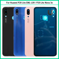 For Huawei P20 EML-L09 EML-L29 Battery Back Cover Rear Door P20 Lite Nova 3e Glass Panel Battery Housing Case Adhesive Replace