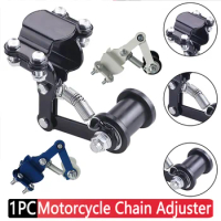 Universal Motorcycle Chain Adjuster with Guide Wheels Iron Tensioner Roller Bike 4 Wheeler Motorized Bike Sprocket Parts Tools