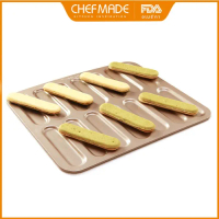 Chefmade Loyang Lidah Kucing Cetakan Eclair Mould Anti Lengket WK9172 Emas Plastik