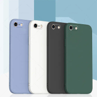 Sarung Warna Pepejal Silikon, Reka Bentuk Mudah, untuk iPhone 6 7 8 X XR XS 11, Sarung Pelindung Len