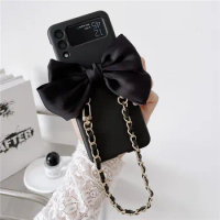 Fashion Cute DIY Bow Bracelet Phone Case For Samsung Galaxy Z Flip 5 Case For Galaxy Z Flip 4 Cover Z Flip 3 Case Z Flip 2 1