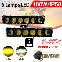 2pcs ไฟ LED ทำงาน Light Bar ขับรถหมอกรถ 8-85V 180W 7*1 นิ้ว 6LED Offroad รถบรรทุกรถแทรกเตอร์รถพ่วงเร