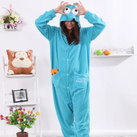 Kigurumi Cartoon Blue Cookie Monster Onesies Adult Pajamas Animal Christmas Sleepwear Cosplay Costumes Unisex Sleepsuit Pyjamas