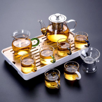 日式玻璃茶具套裝家用簡約整套功夫茶具辦公茶杯透明過濾包茶壺小