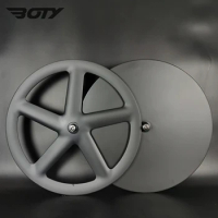700C carbon wheels front 5-spoke rear disc wheel Track/Road bike UD matte wheelset clincher/tubular fixed gear carbon wheelset