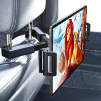 Car Headrest Tablet Mount Holder Clips 360 Degree Rotating Tablet Stand Phone Support for iPad 4.7-12.9 Inch