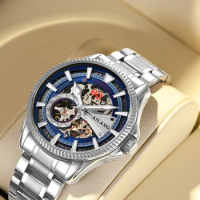 New Ailang Men's Automatic Mechanical Watch Skeleton Fashion Watch Classic Business Luminous Clock Waterproof Watch